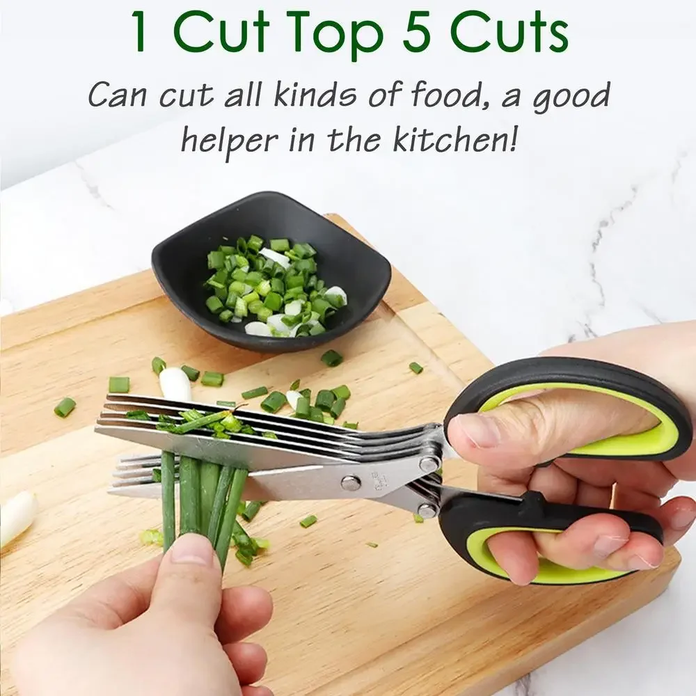 Multilayer Scissors Kitchen Sc - Herb Scissors 5 Blade recension och pris
