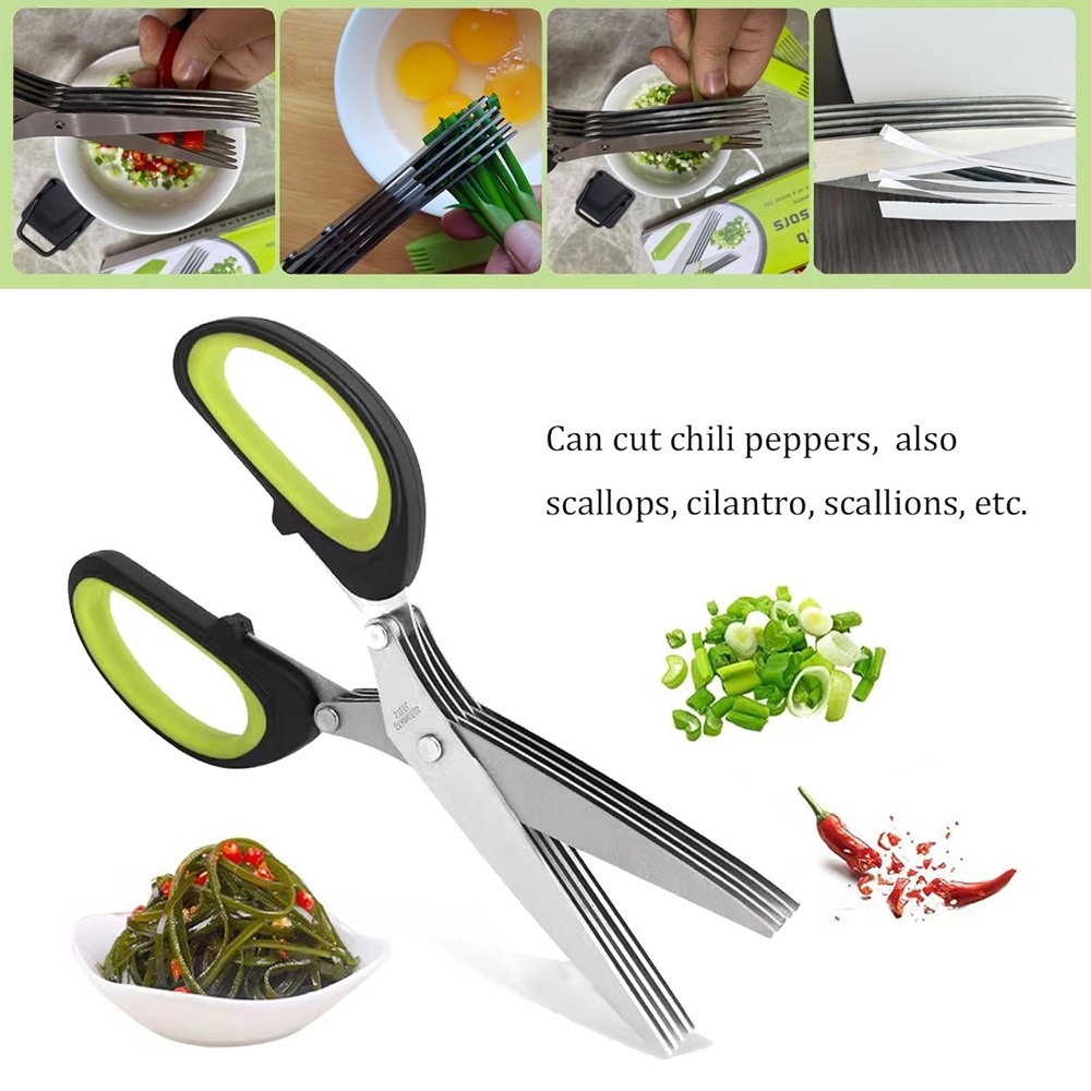 Multilayer Scissors Kitchen Sc - Herb Scissors 5 Blade recension och pris