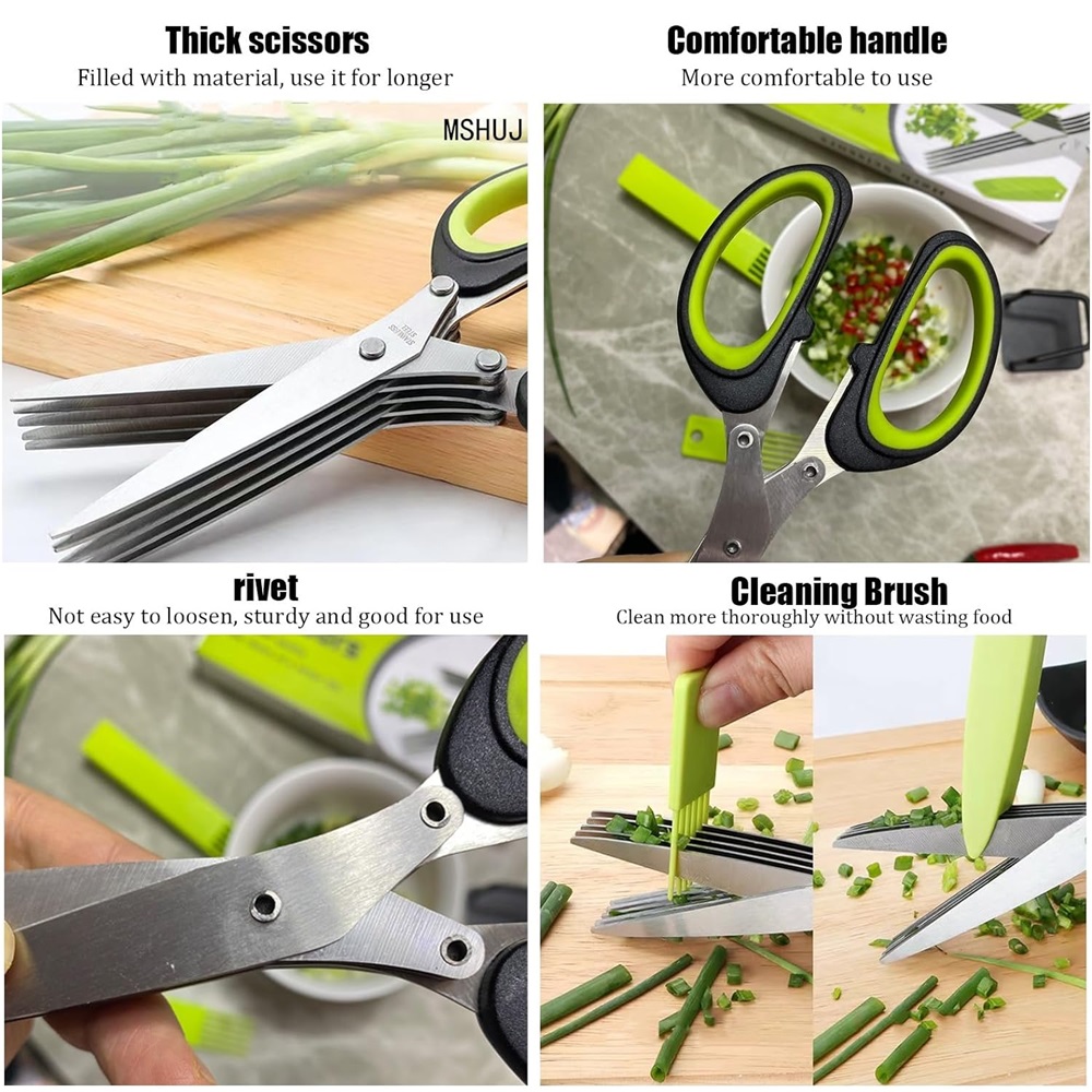 Multilayer Scissors Kitchen Sc - Herb Scissors 5 Blade recension och pris