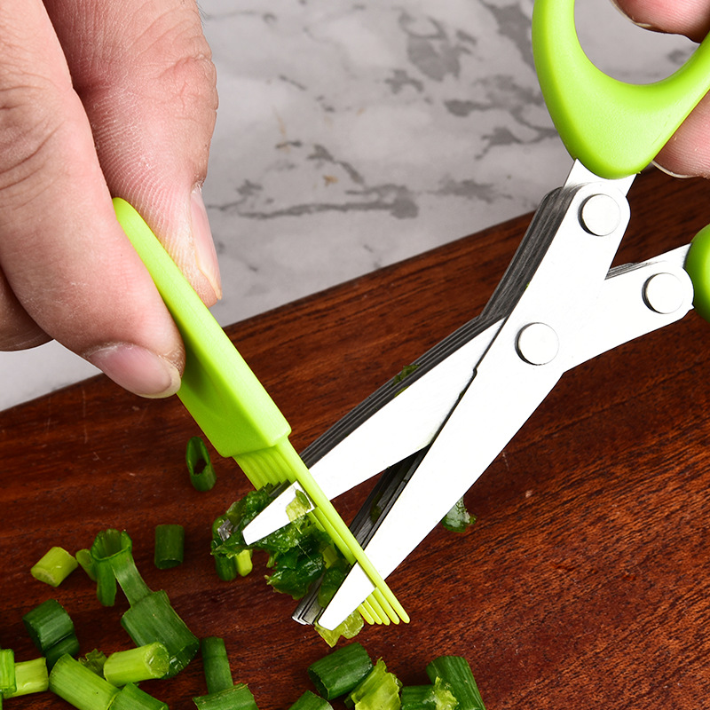 Stainless Steel Multi Layer 3  - Herb Scissors 5 Blade recension och pris