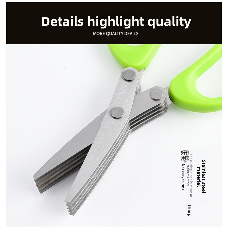 Stainless Steel Multi Layer 3  - Herb Scissors 5 Blade recension och pris